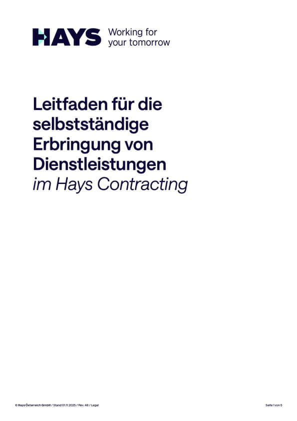 Leitfaden für die selbständige Erbringung von Dienstleistungen Leitfaden für die selbständige Erbringung von Dienstleistungen