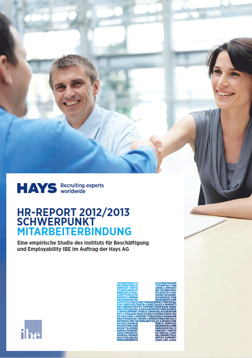 Hays HR-Report 2012/2013. Schwerpunkt Mitarbeiterbindung