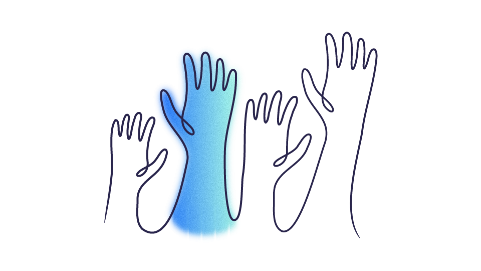 Illustration - Vier Hände